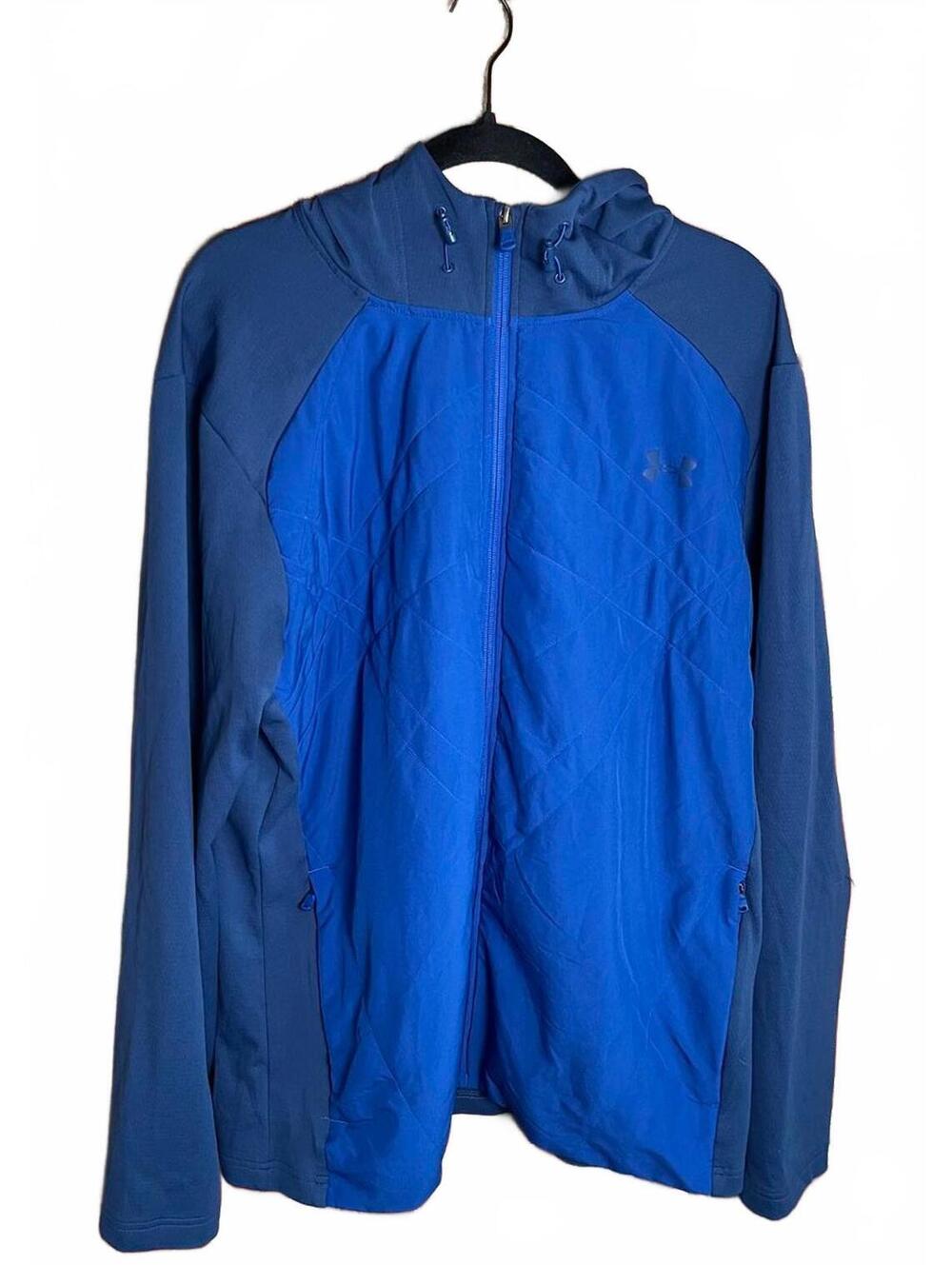 Under Armour Men's Blue and Navy Windbreaker Jacket with Hood XXL
